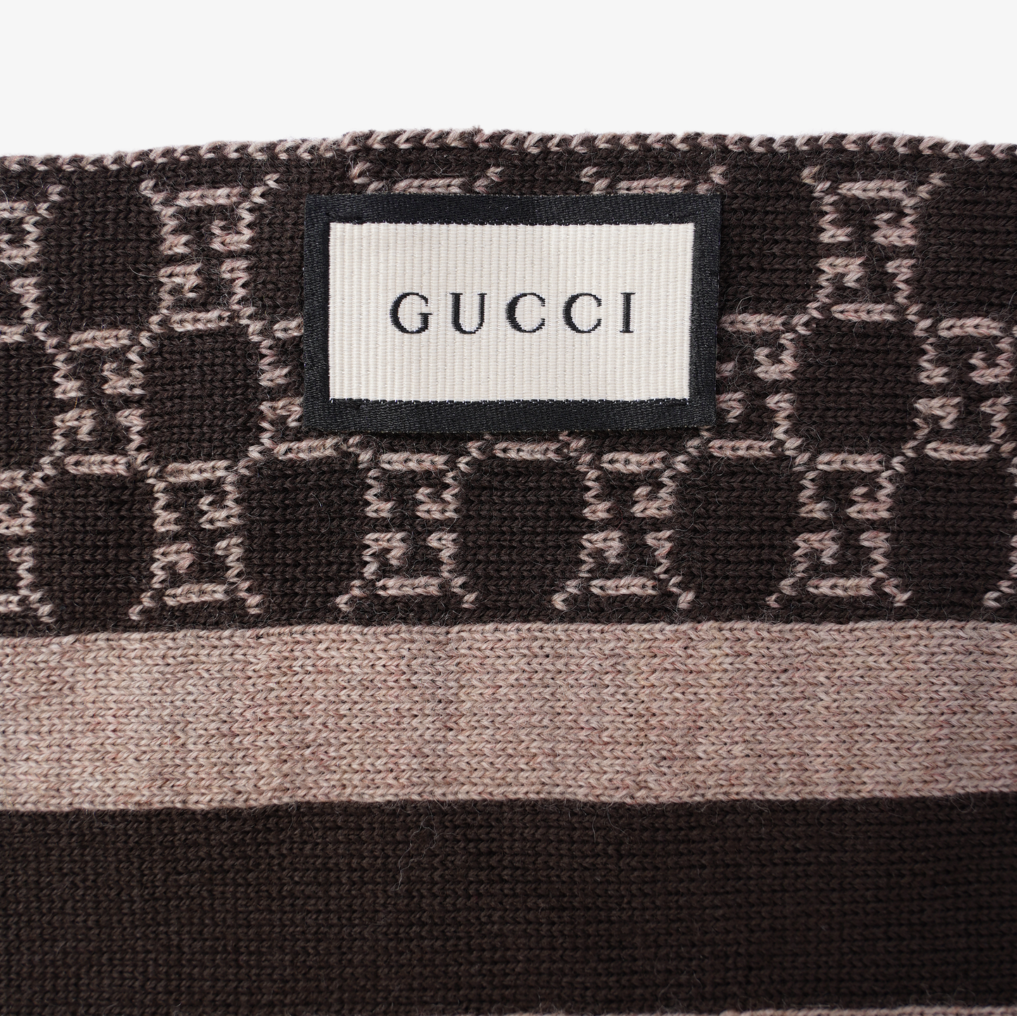 Gucci Womens GG Scarf Brown 30x200cm