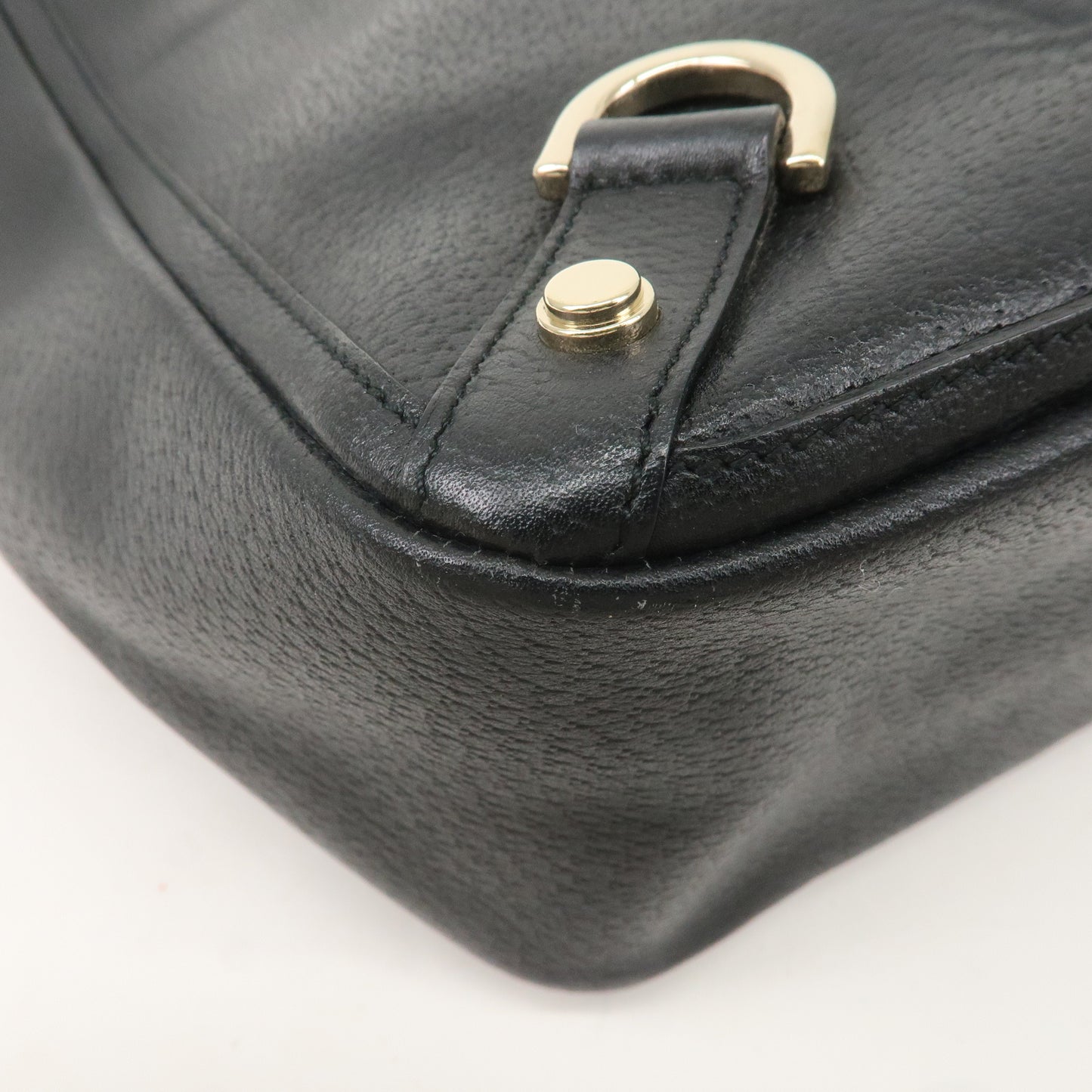 GUCCI Abbey Leather Tote Bag Hand Bag Black 130739