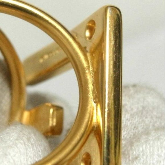 Gucci Gold Square Gucci 'G' Logo Scarf Ring