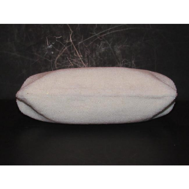 Gucci Vintage Iridescent Pearl Seed Bead With A Hinged Top White Plastic Clutch