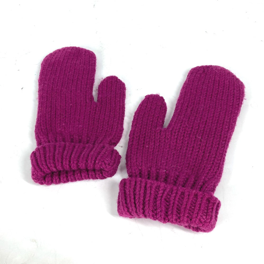 LOUIS VUITTON gloves wool purple LV logo