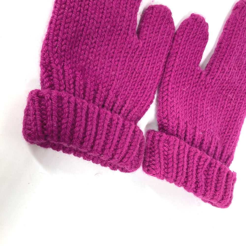 LOUIS VUITTON gloves wool purple LV logo