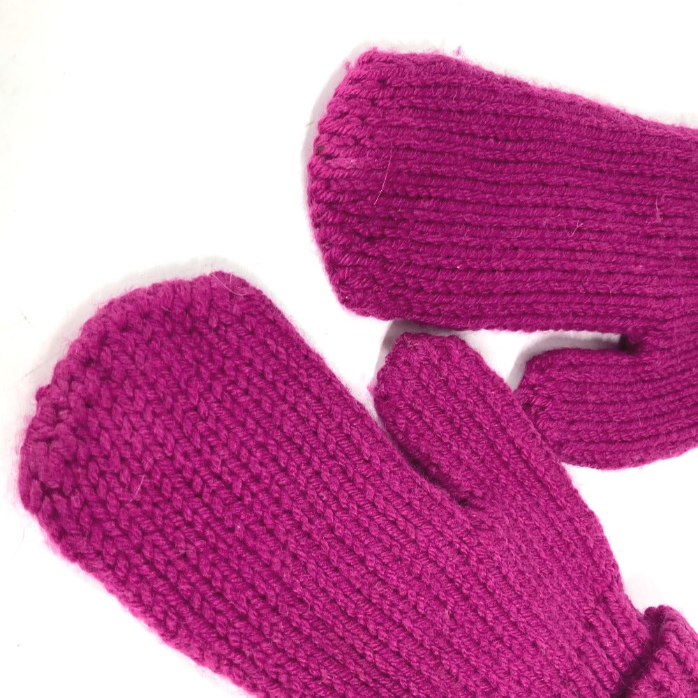 LOUIS VUITTON gloves wool purple LV logo