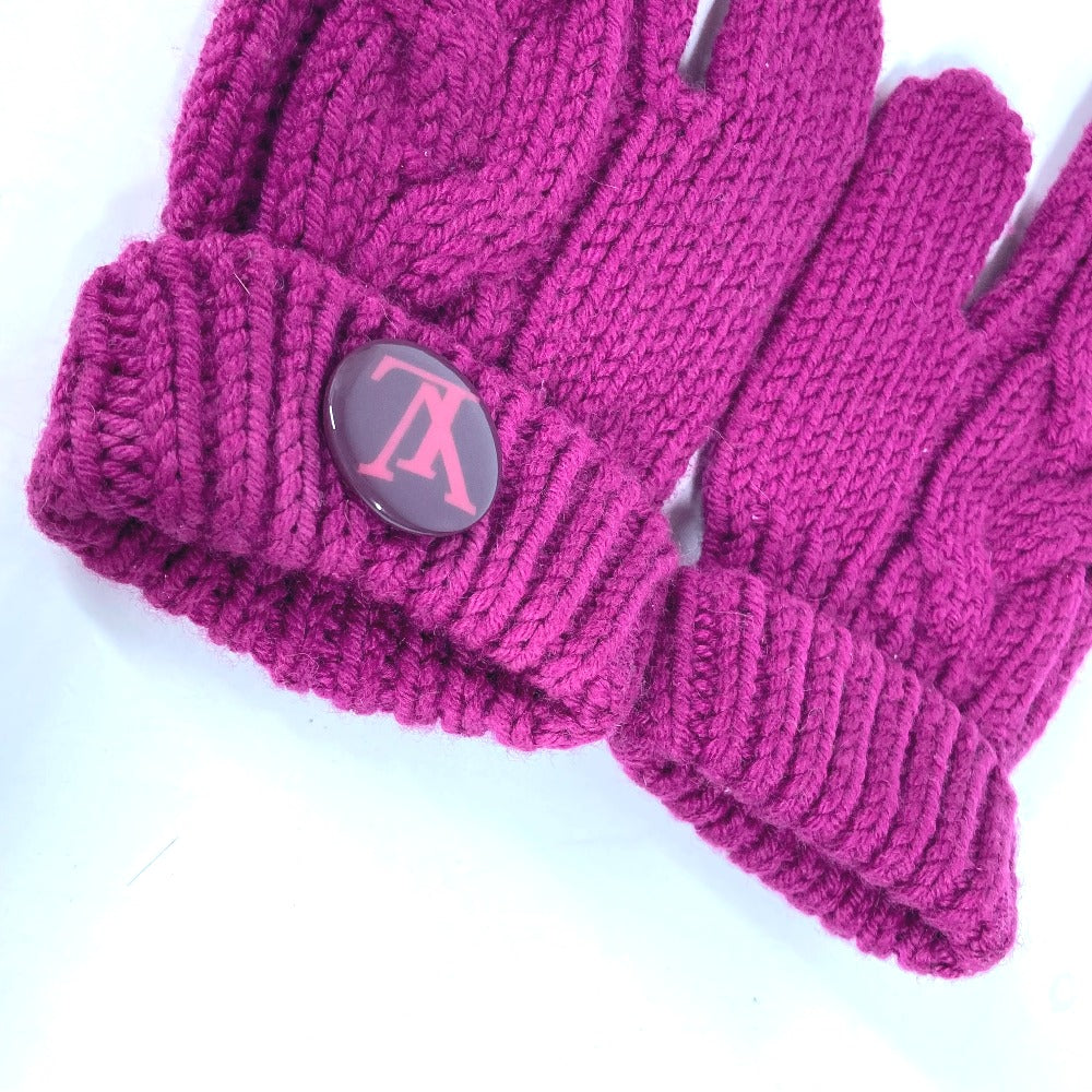 LOUIS VUITTON gloves wool purple LV logo