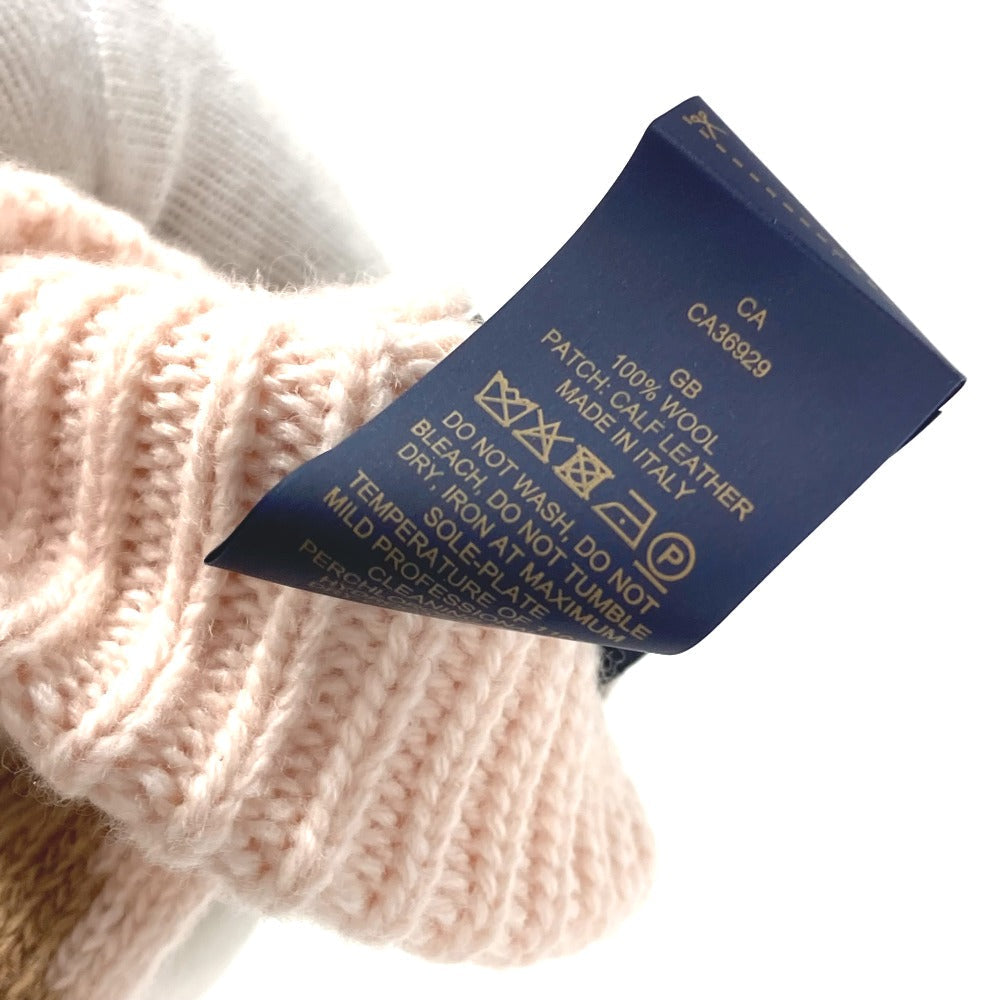 LOUIS VUITTON gloves M79254 wool beige flight mode Globe Maille LV Medallion