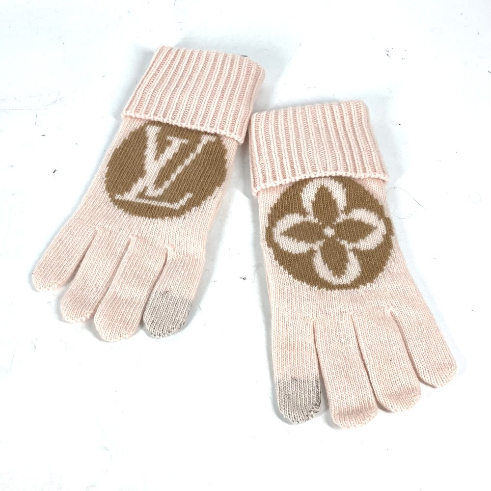 LOUIS VUITTON gloves M79254 wool beige flight mode Globe Maille LV Medallion