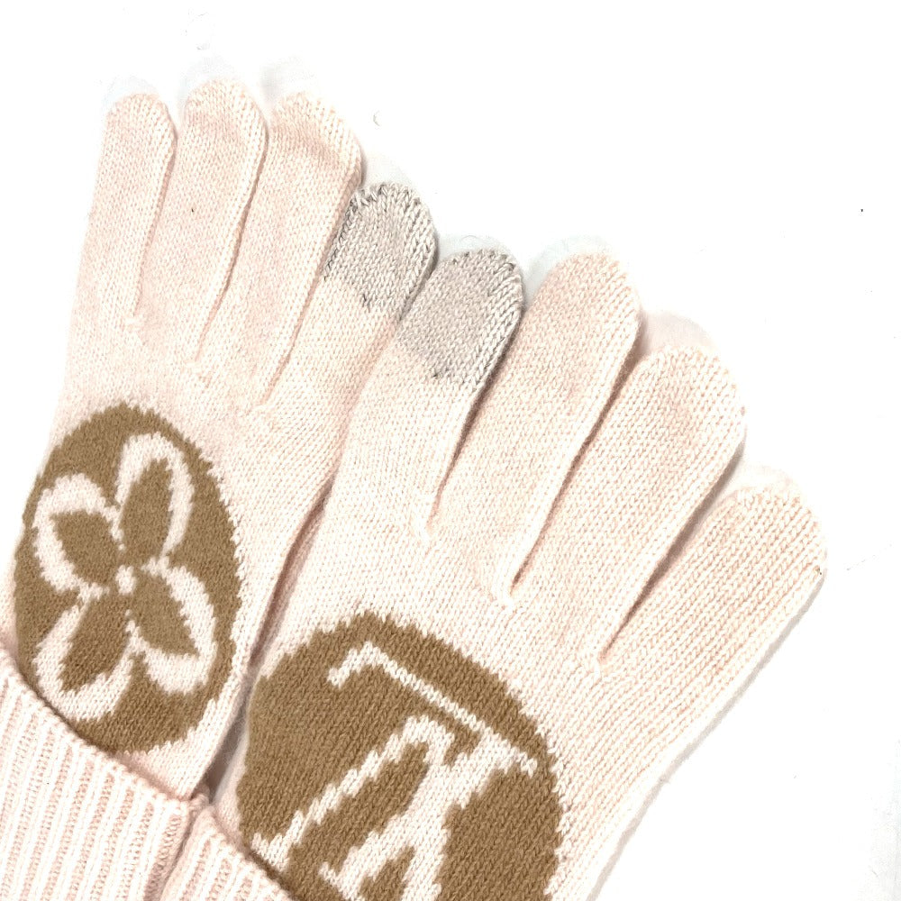 LOUIS VUITTON gloves M79254 wool beige flight mode Globe Maille LV Medallion