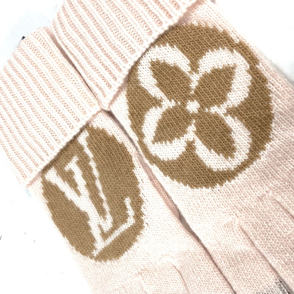 LOUIS VUITTON gloves M79254 wool beige flight mode Globe Maille LV Medallion