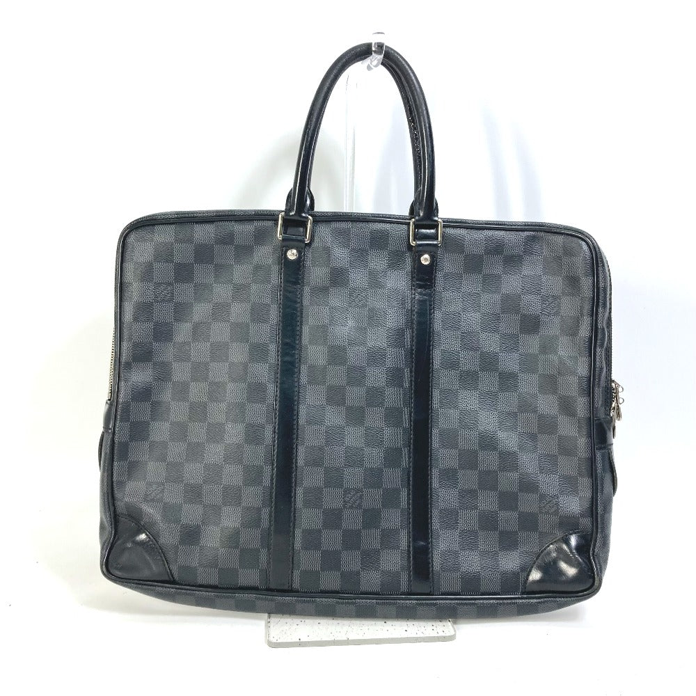 LOUIS VUITTON Business bag N41125 Damier Grafitto Canvas black Damier Grafitte Porto documan Voyage PDV mens Used
