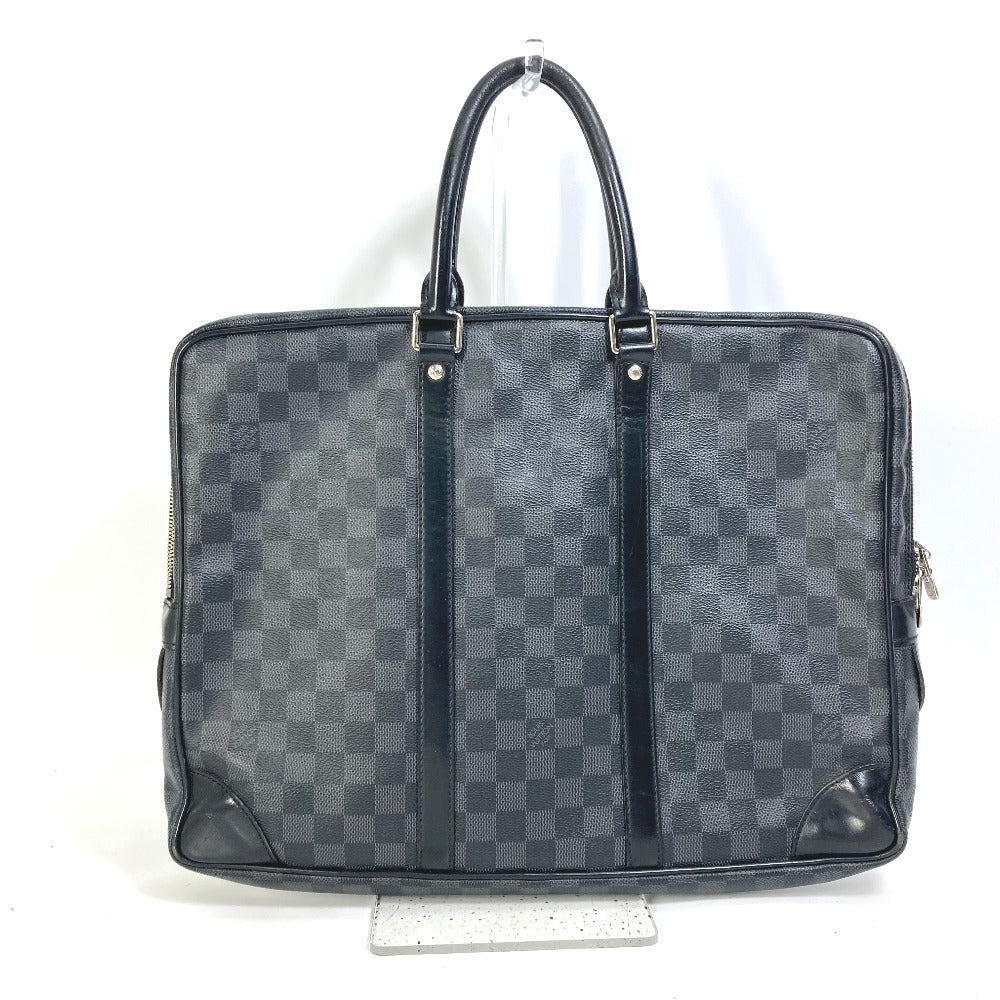 LOUIS VUITTON Business bag N41125 Damier Grafitto Canvas black Damier Grafitte Porto documan Voyage PDV mens Used
