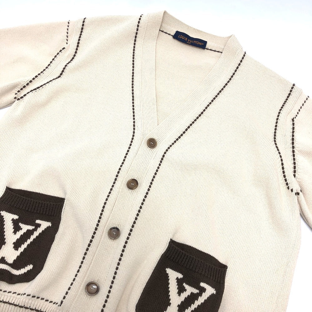 LOUIS VUITTON cardigan 1AFPXX cotton beige Signature light LV logo Ｌ