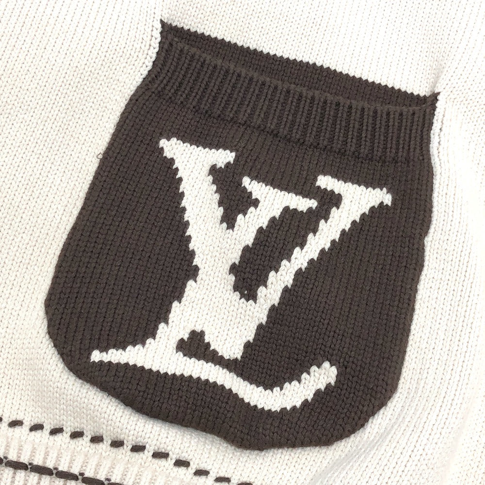 LOUIS VUITTON cardigan 1AFPXX cotton beige Signature light LV logo Ｌ