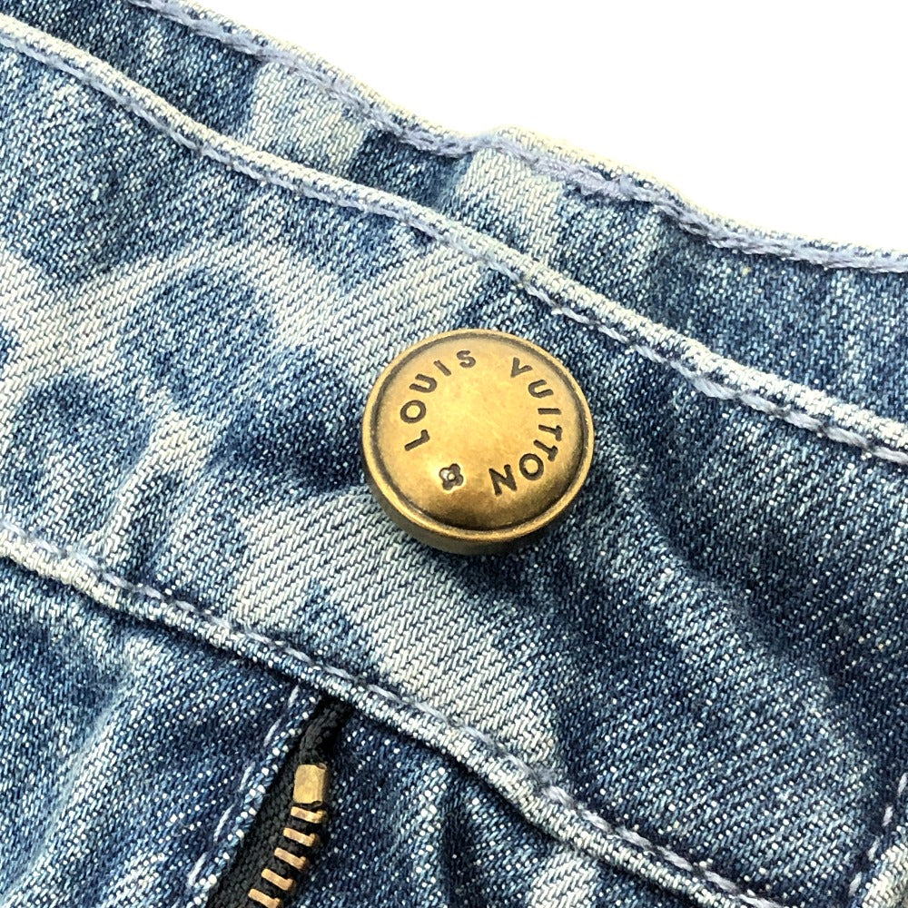 LOUIS VUITTON Denim pants 1AFQFD denim blue monogram print denim shorts 28