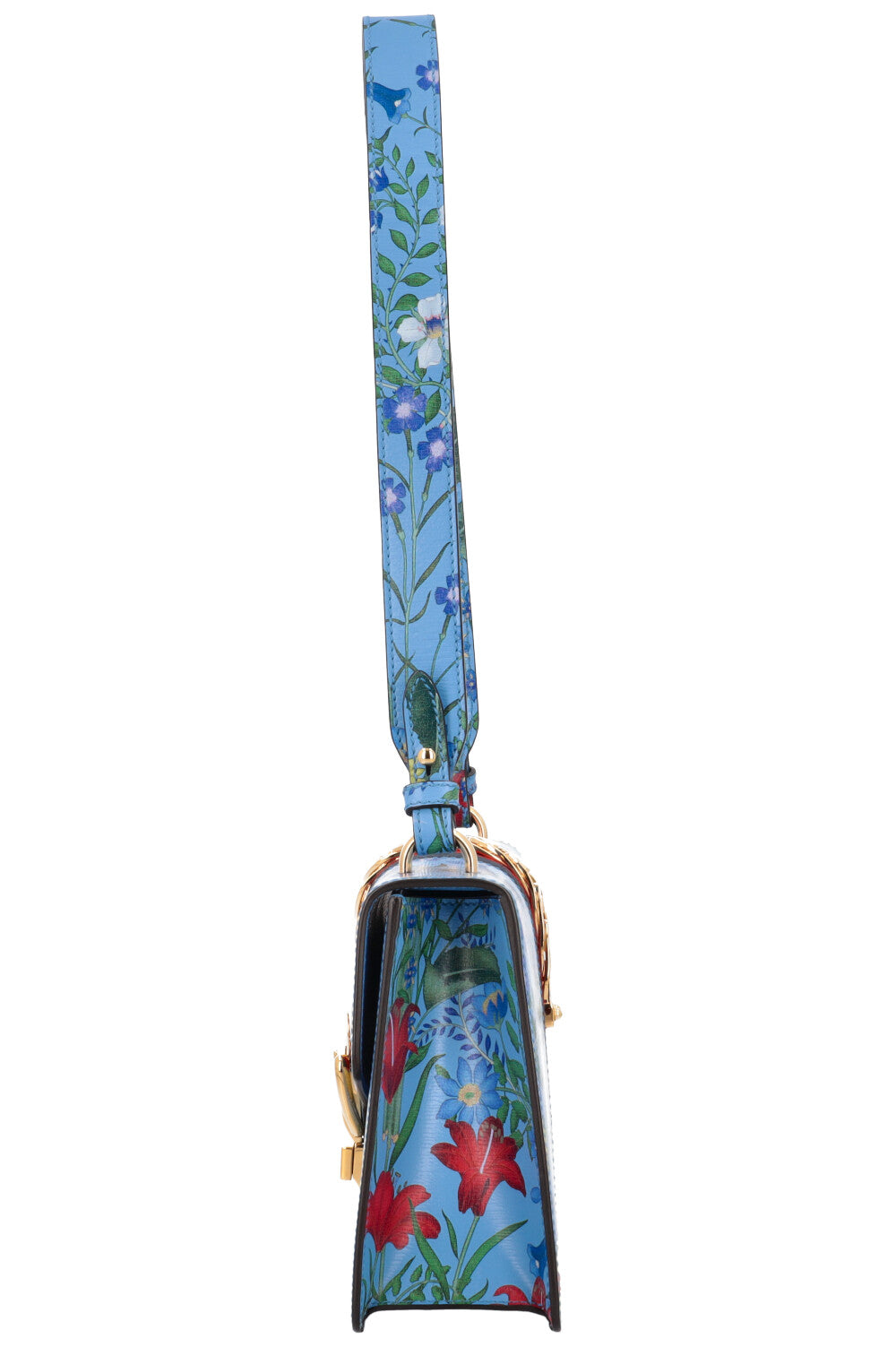 GUCCI Floral Mini Web Sylvie Shoulder Bag Blue