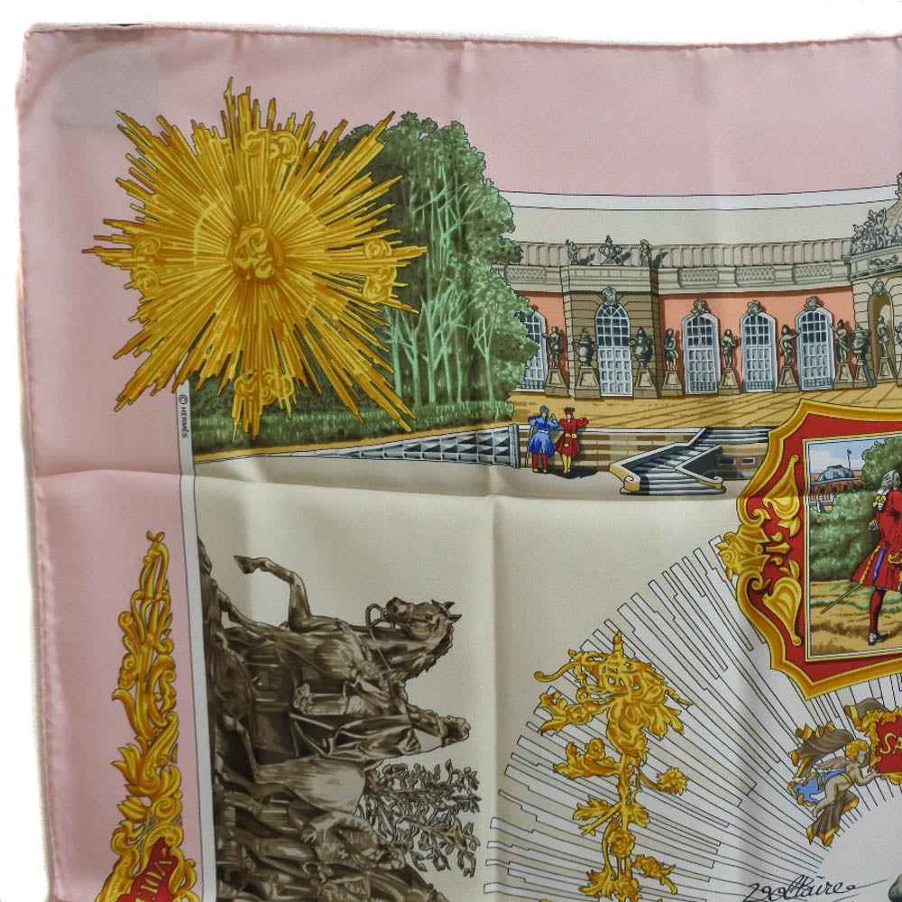 HERMES scarf silk pink SANSSOUCY Carre90 Women Used