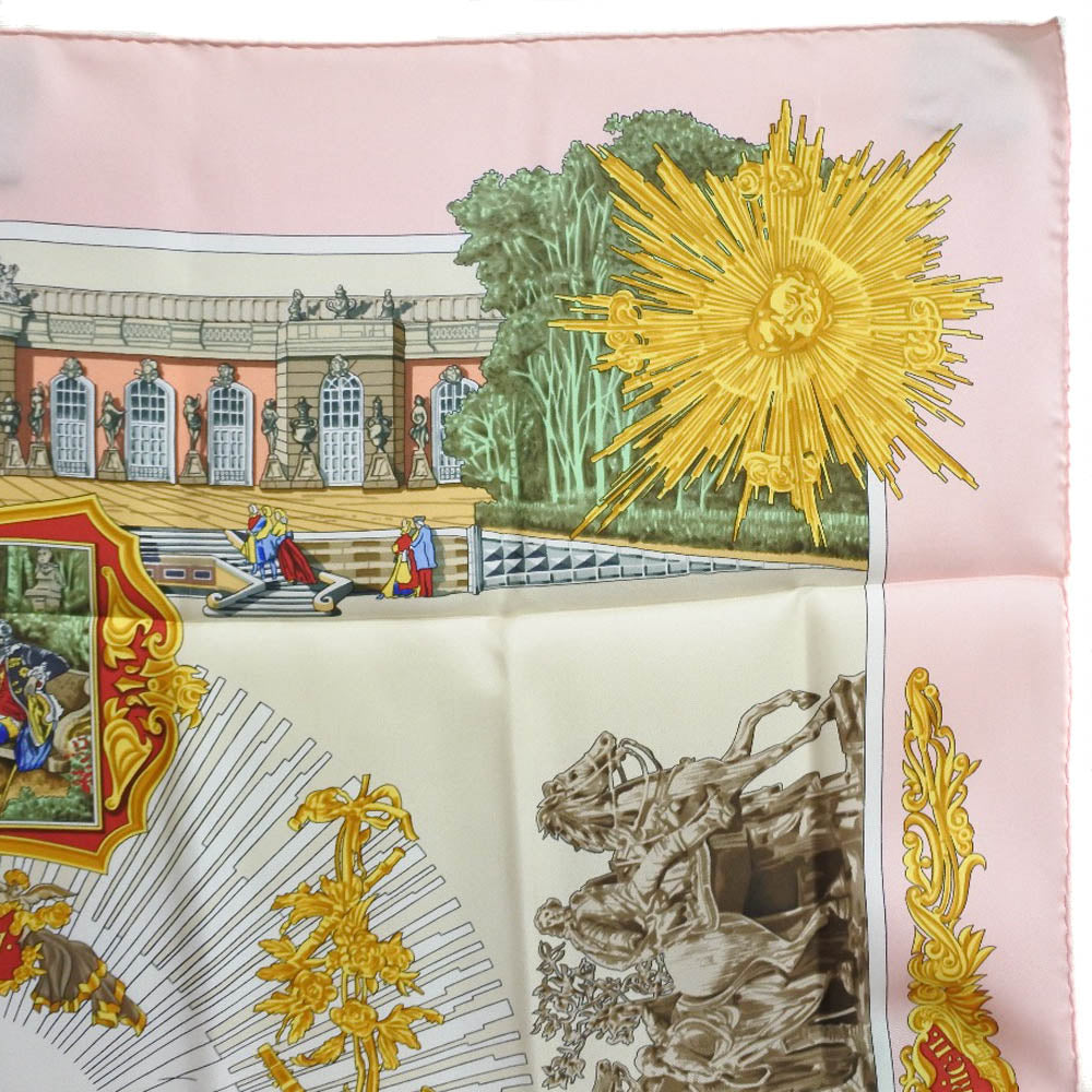 HERMES scarf silk pink SANSSOUCY Carre90 Women Used