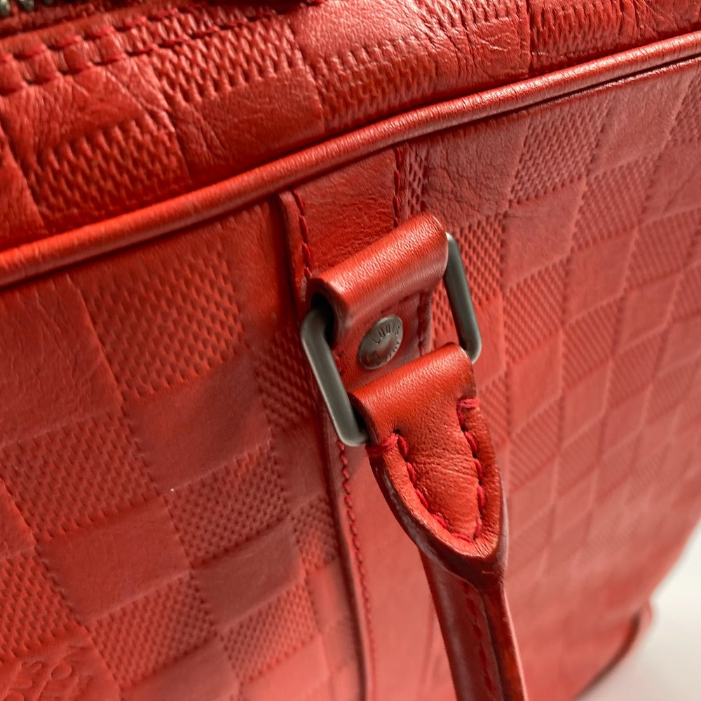 LOUIS VUITTON Business bag N41143 Damier Anfini Leather Red Damier Anfini Porto Document Voyage PDV mens Used