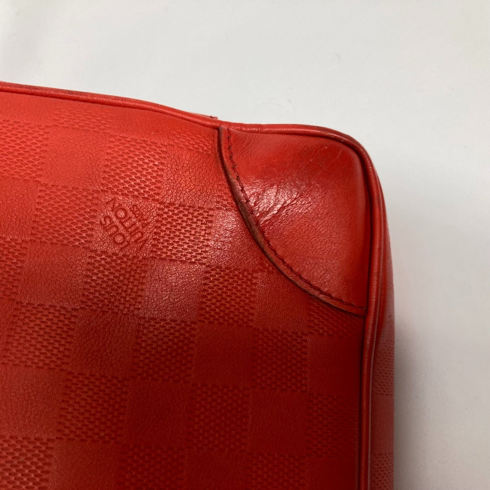 LOUIS VUITTON Business bag N41143 Damier Anfini Leather Red Damier Anfini Porto Document Voyage PDV mens Used