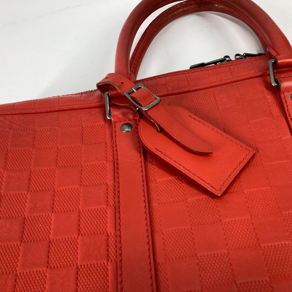 LOUIS VUITTON Business bag N41143 Damier Anfini Leather Red Damier Anfini Porto Document Voyage PDV mens Used