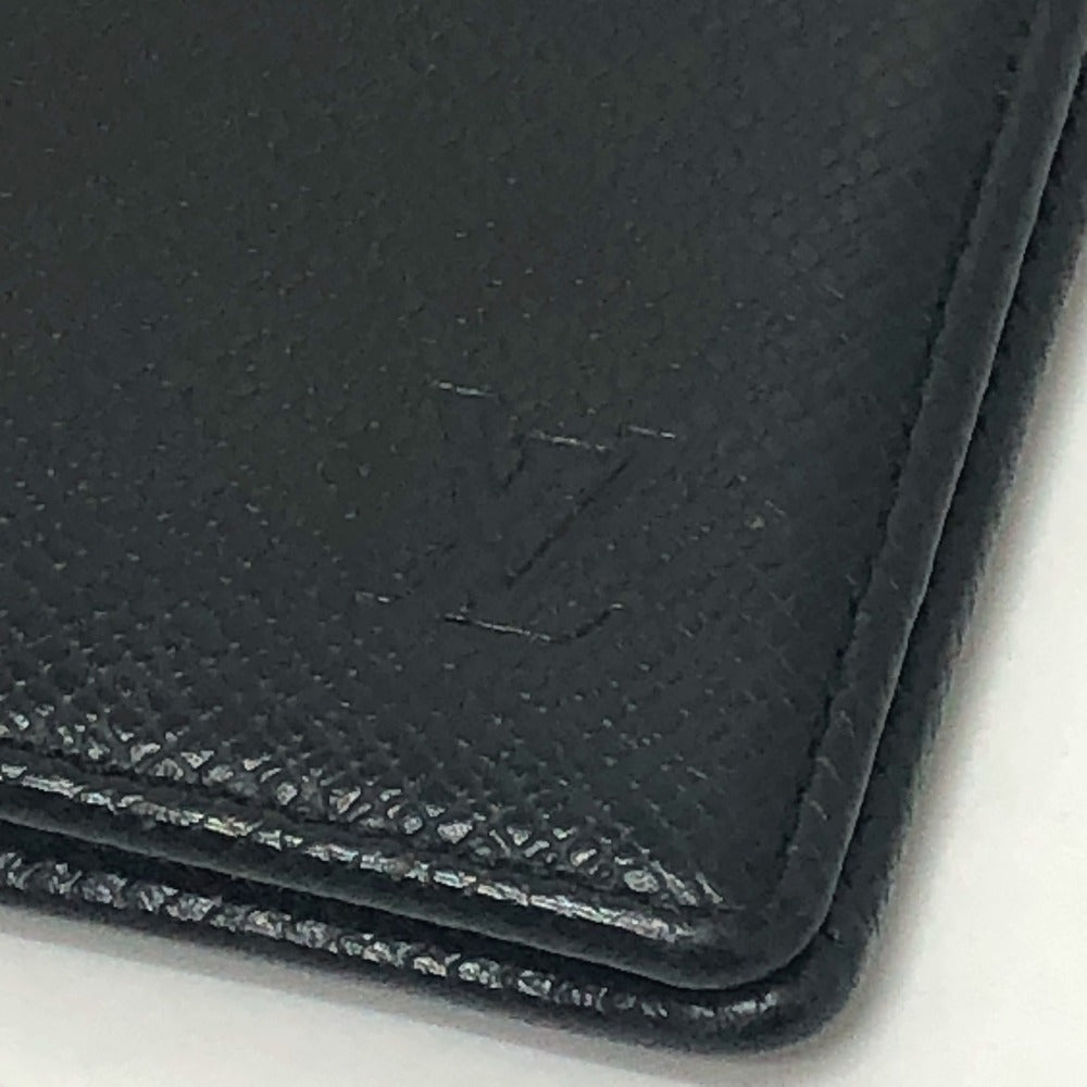 LOUIS VUITTON Folded wallet M30462 Taiga Leather black Porte Billets・Cartes Crdit