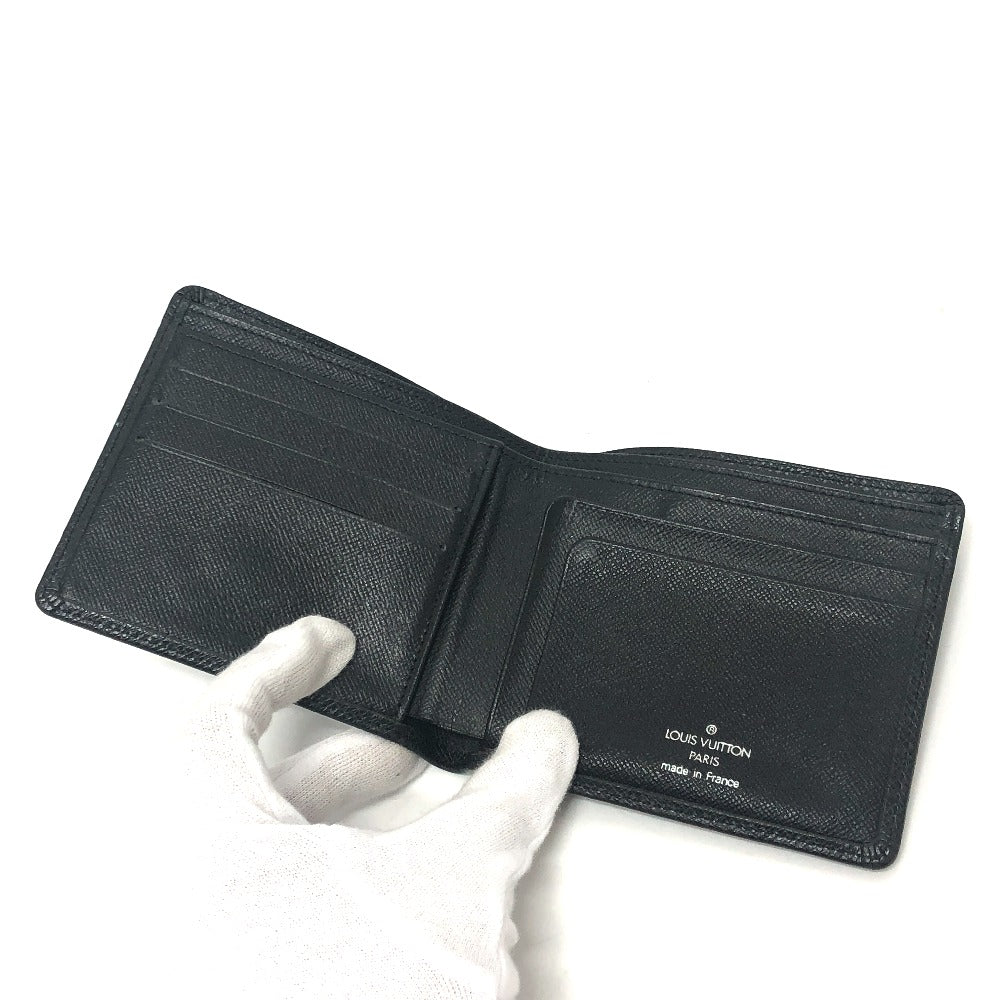 LOUIS VUITTON Folded wallet M30462 Taiga Leather black Porte Billets・Cartes Crdit