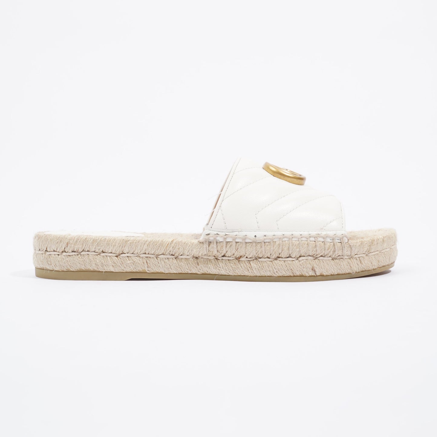 Gucci Marmont Espadrilles White Leather EU 37 UK 4