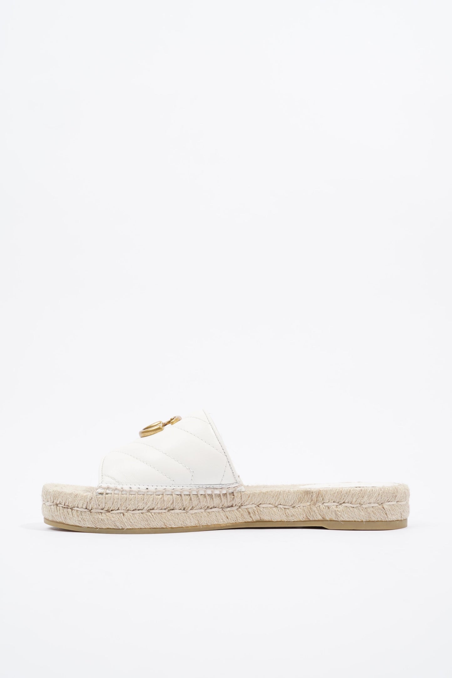 Gucci Marmont Espadrilles White Leather EU 37 UK 4