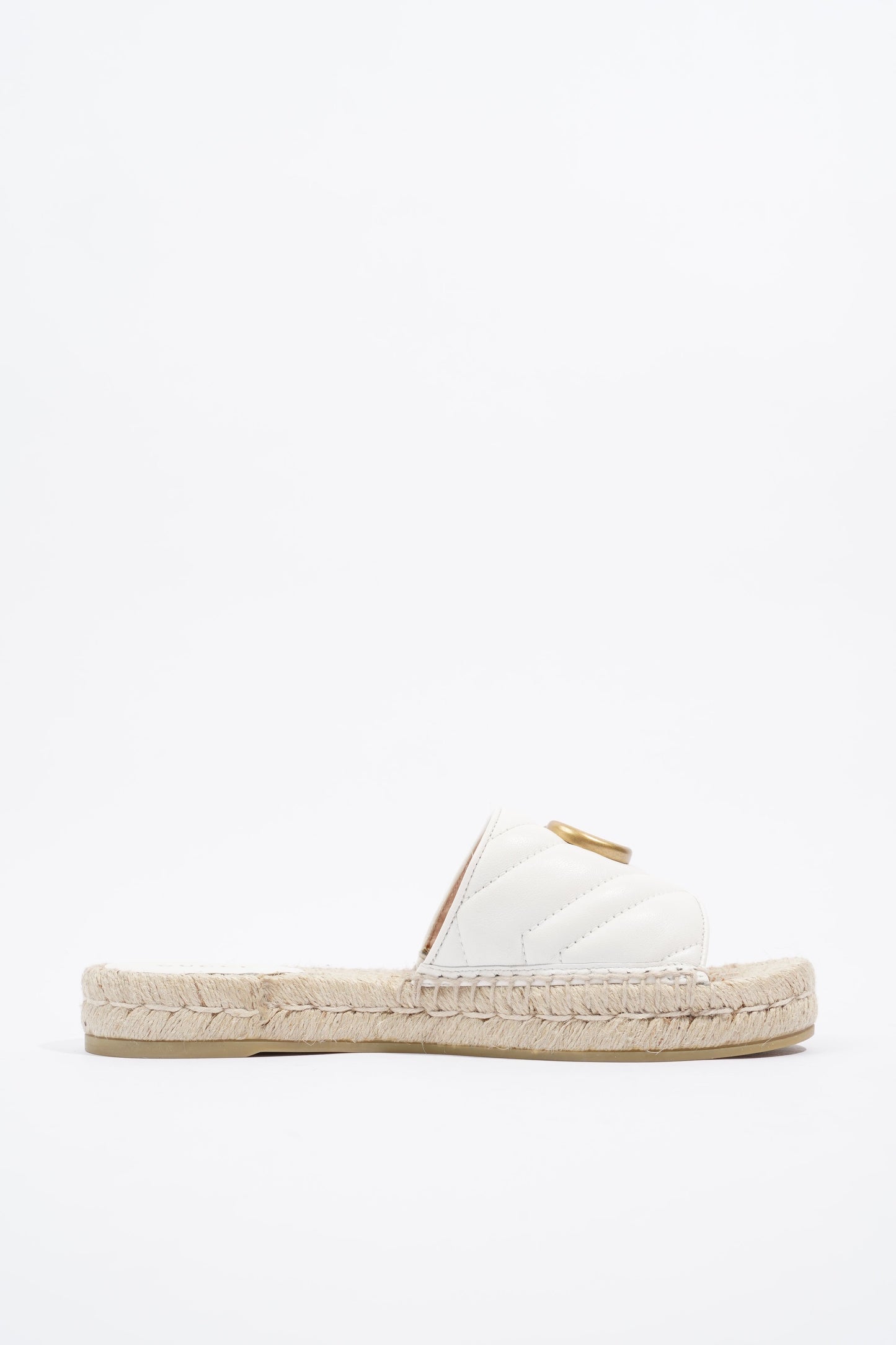Gucci Marmont Espadrilles White Leather EU 37 UK 4
