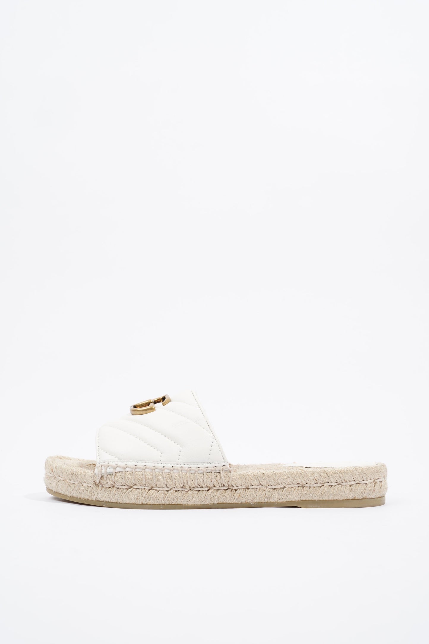 Gucci Marmont Espadrilles White Leather EU 37 UK 4