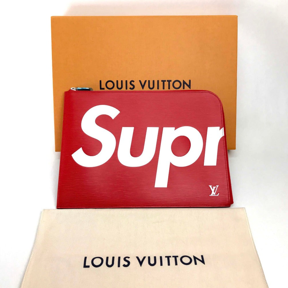 LOUIS VUITTON Clutch bag M67722 Epi Leather Red Louis Vuitton x Supreme Epi Pochette Joule GM