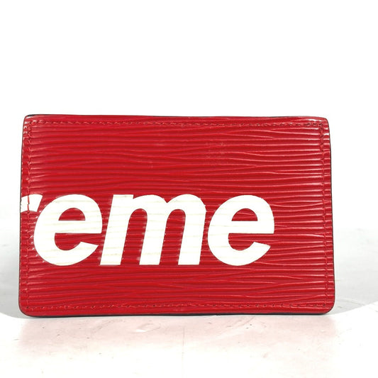 LOUIS VUITTON Card Case M67712 Epi Leather Red Epi Supreme collaboration supreme Porto Cult Simple
