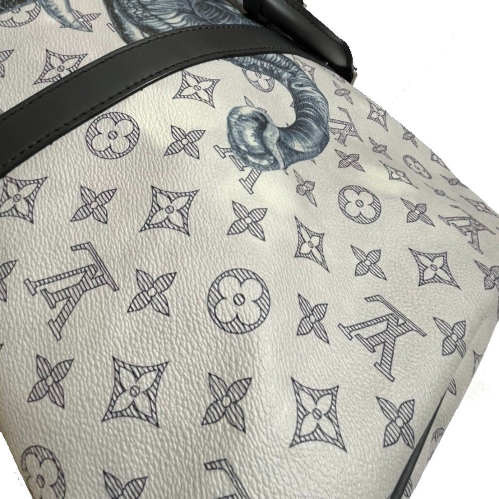 LOUIS VUITTON Boston Duffel bag M54130 Monogram savanna canvas White gray type Monogram savanna Chapman Brothers Keepall 45
