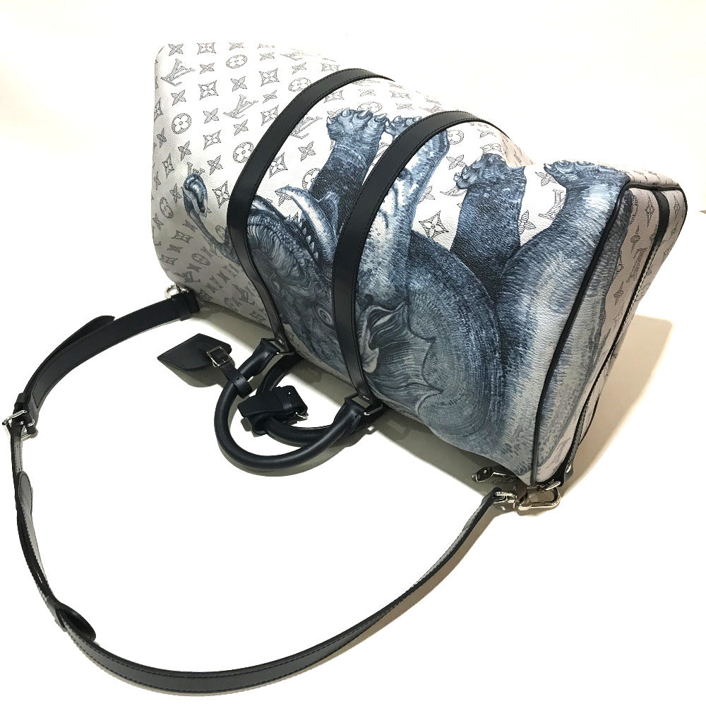 LOUIS VUITTON Boston Duffel bag M54130 Monogram savanna canvas White gray type Monogram savanna Chapman Brothers Keepall 45