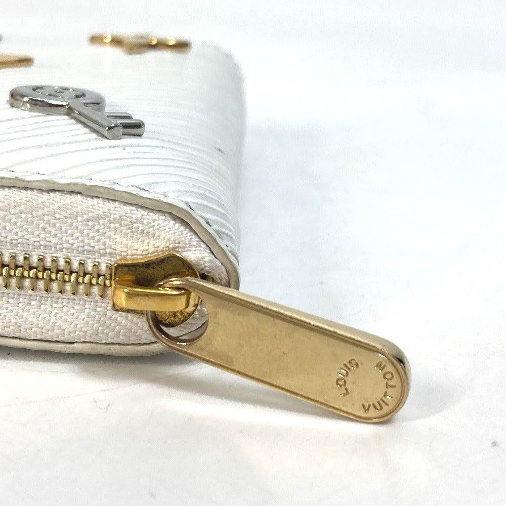 LOUIS VUITTON Coin case M63994 Epi Leather white epi love lock Zip around purse Women Used