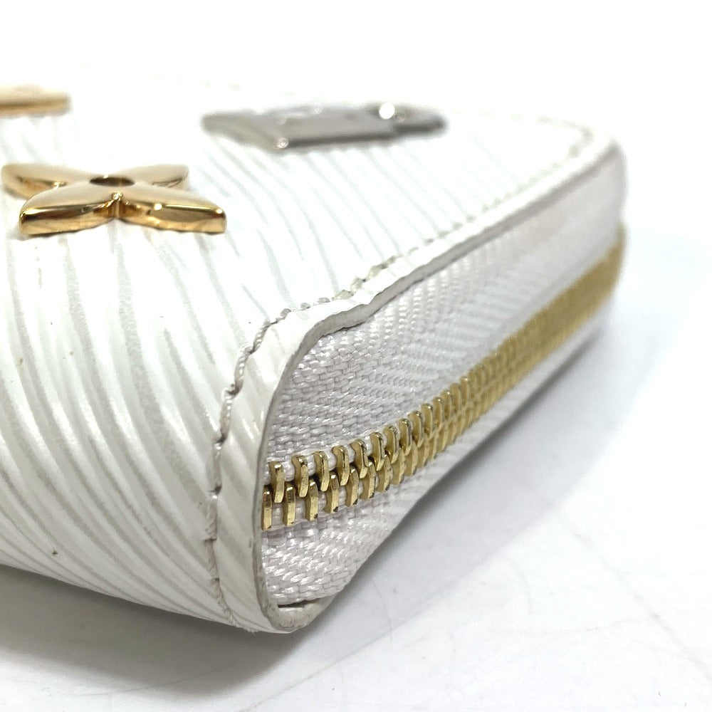 LOUIS VUITTON Coin case M63994 Epi Leather white epi love lock Zip around purse Women Used