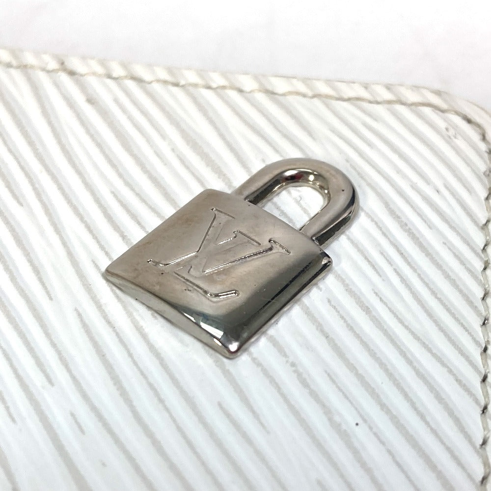LOUIS VUITTON Coin case M63994 Epi Leather white epi love lock Zip around purse Women Used