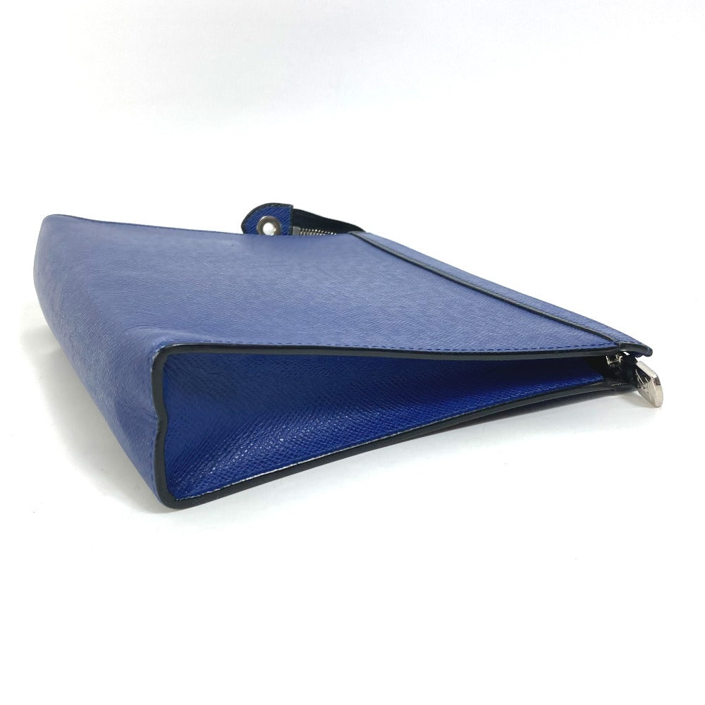 LOUIS VUITTON business bag M30575 Taiga Leather blue Taiga Pochette Voyage MM mens Used