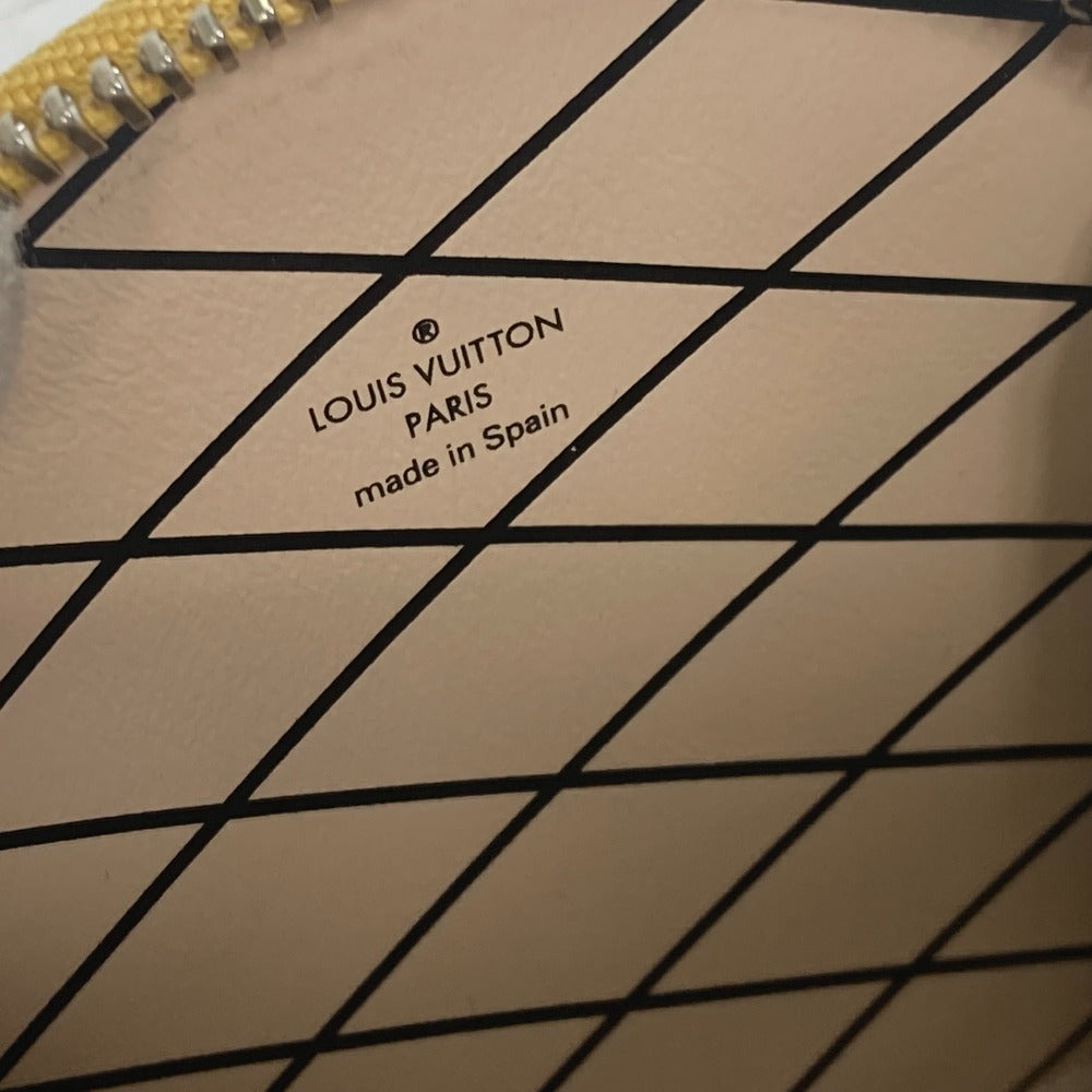 LOUIS VUITTON Coin case M52747 leather beige Wallet Coin Pocket with Chain Micro-Bowat-Shapo mens Used