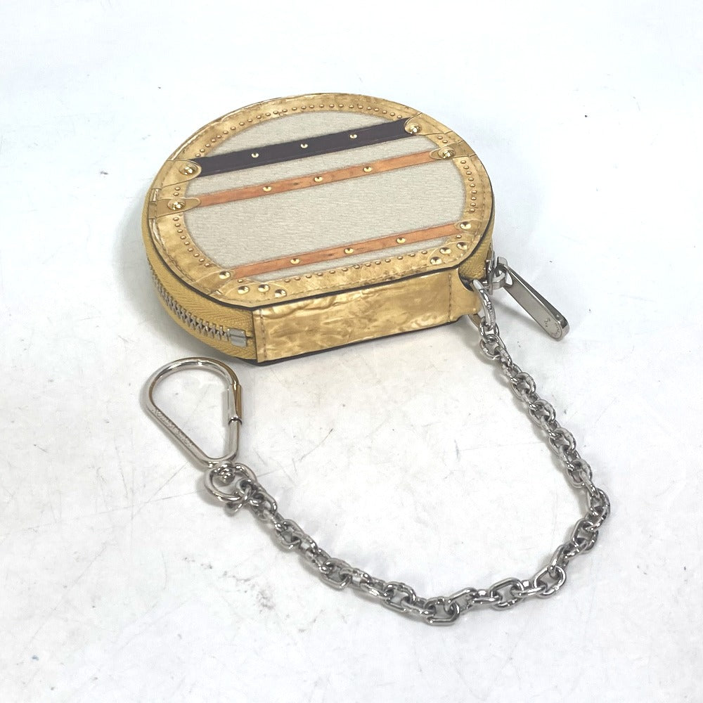 LOUIS VUITTON Coin case M52747 leather beige Wallet Coin Pocket with Chain Micro-Bowat-Shapo mens Used