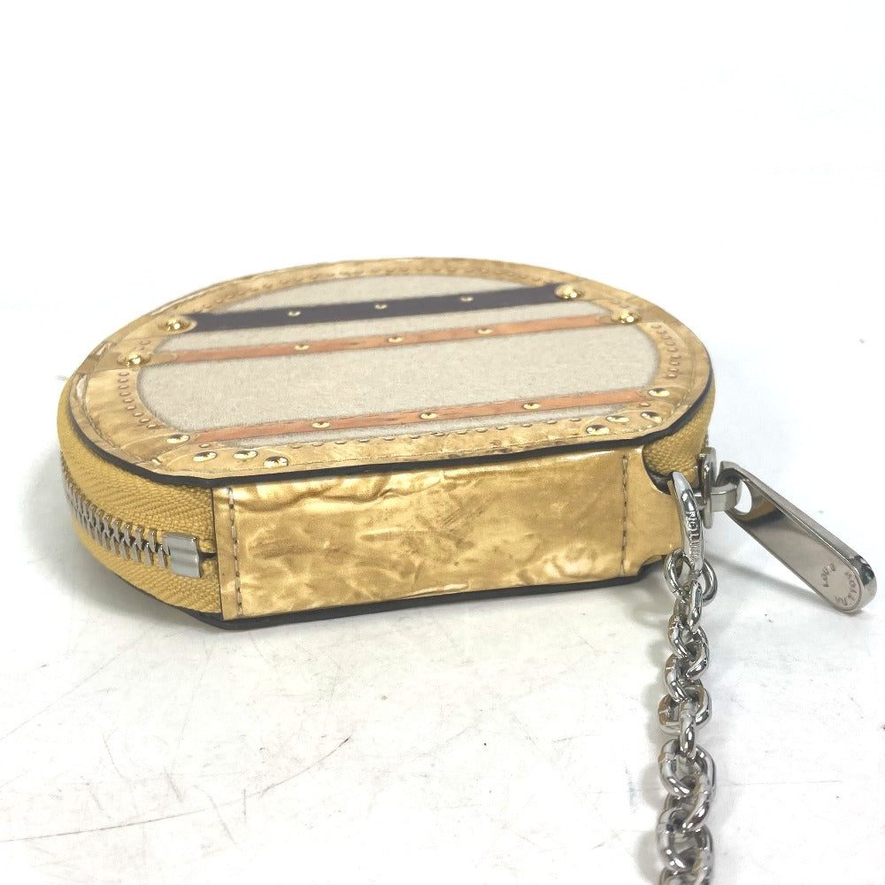 LOUIS VUITTON Coin case M52747 leather beige Wallet Coin Pocket with Chain Micro-Bowat-Shapo mens Used
