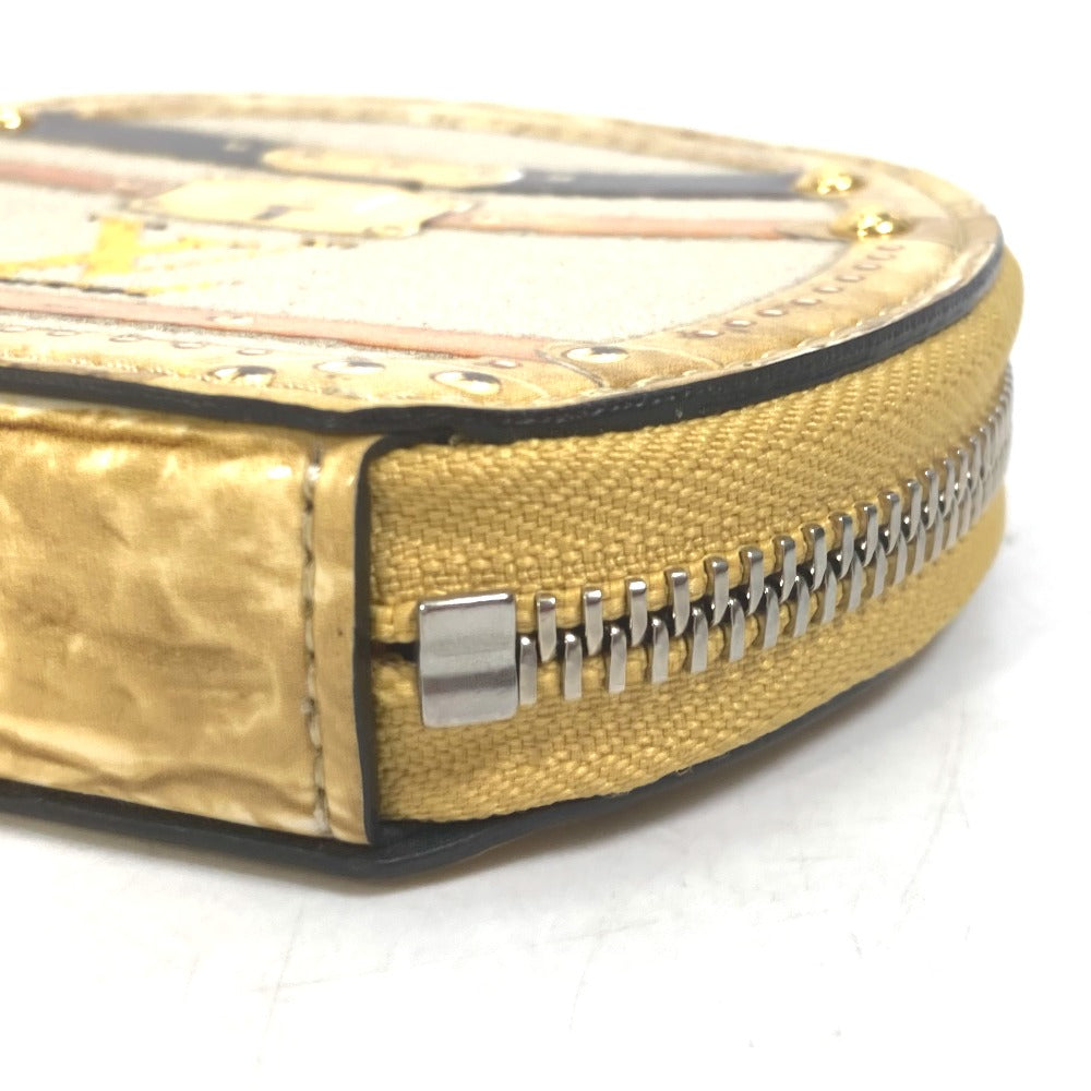 LOUIS VUITTON Coin case M52747 leather beige Wallet Coin Pocket with Chain Micro-Bowat-Shapo mens Used