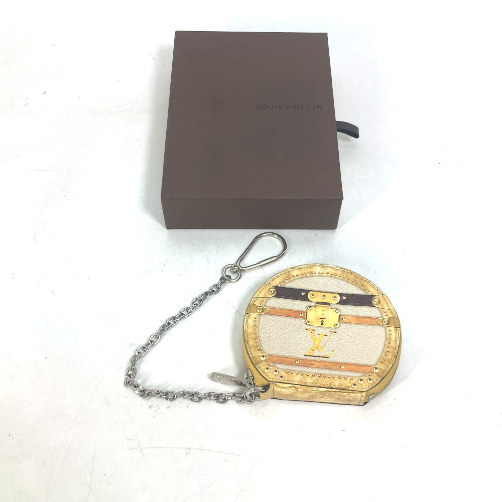 LOUIS VUITTON Coin case M52747 leather beige Wallet Coin Pocket with Chain Micro-Bowat-Shapo mens Used