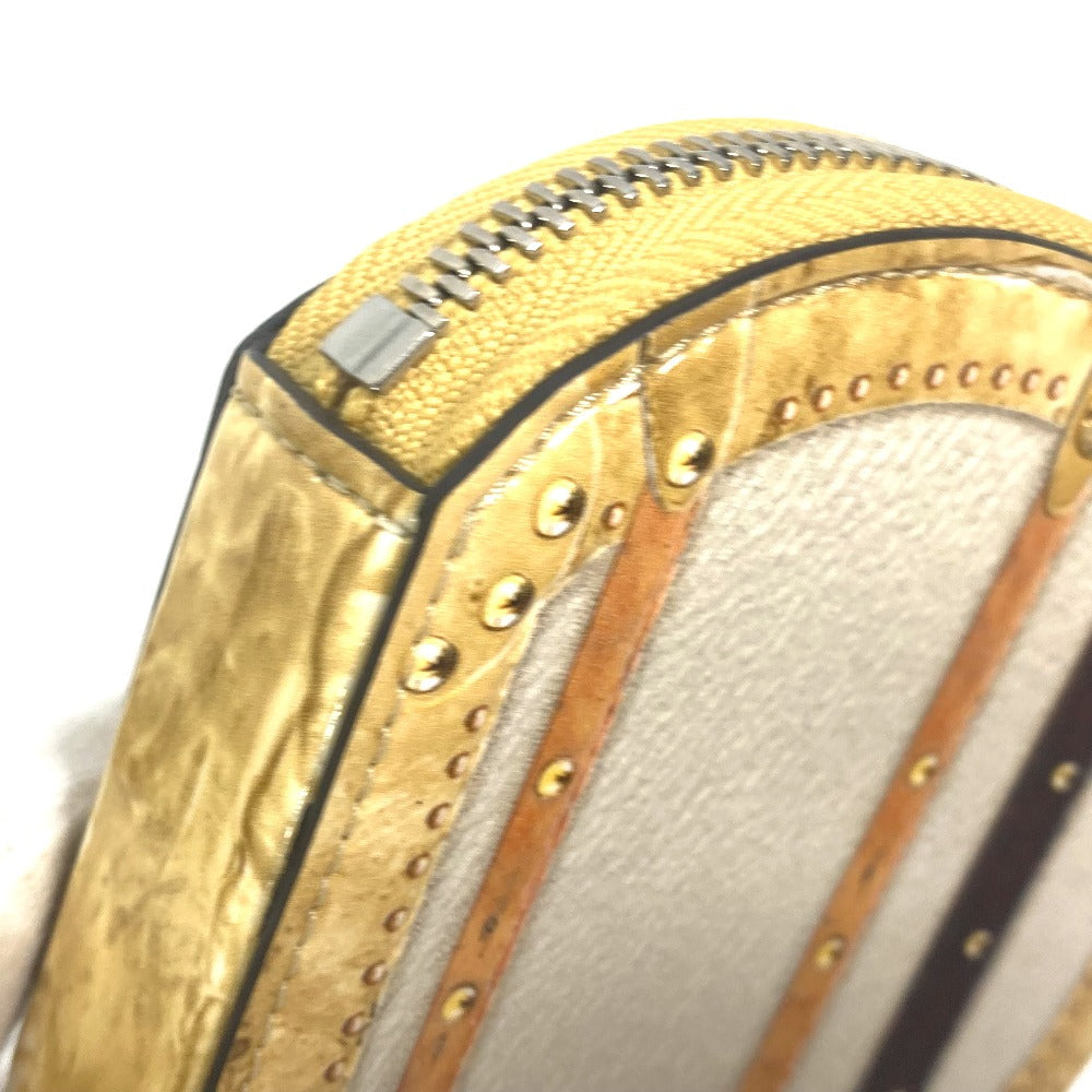 LOUIS VUITTON Coin case M52747 leather beige Wallet Coin Pocket with Chain Micro-Bowat-Shapo mens Used