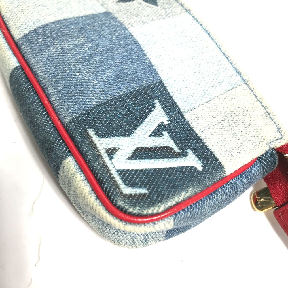 LOUIS VUITTON Coin case M68760 denim blue Monogram denim Micro pochette Accessoires Women Used