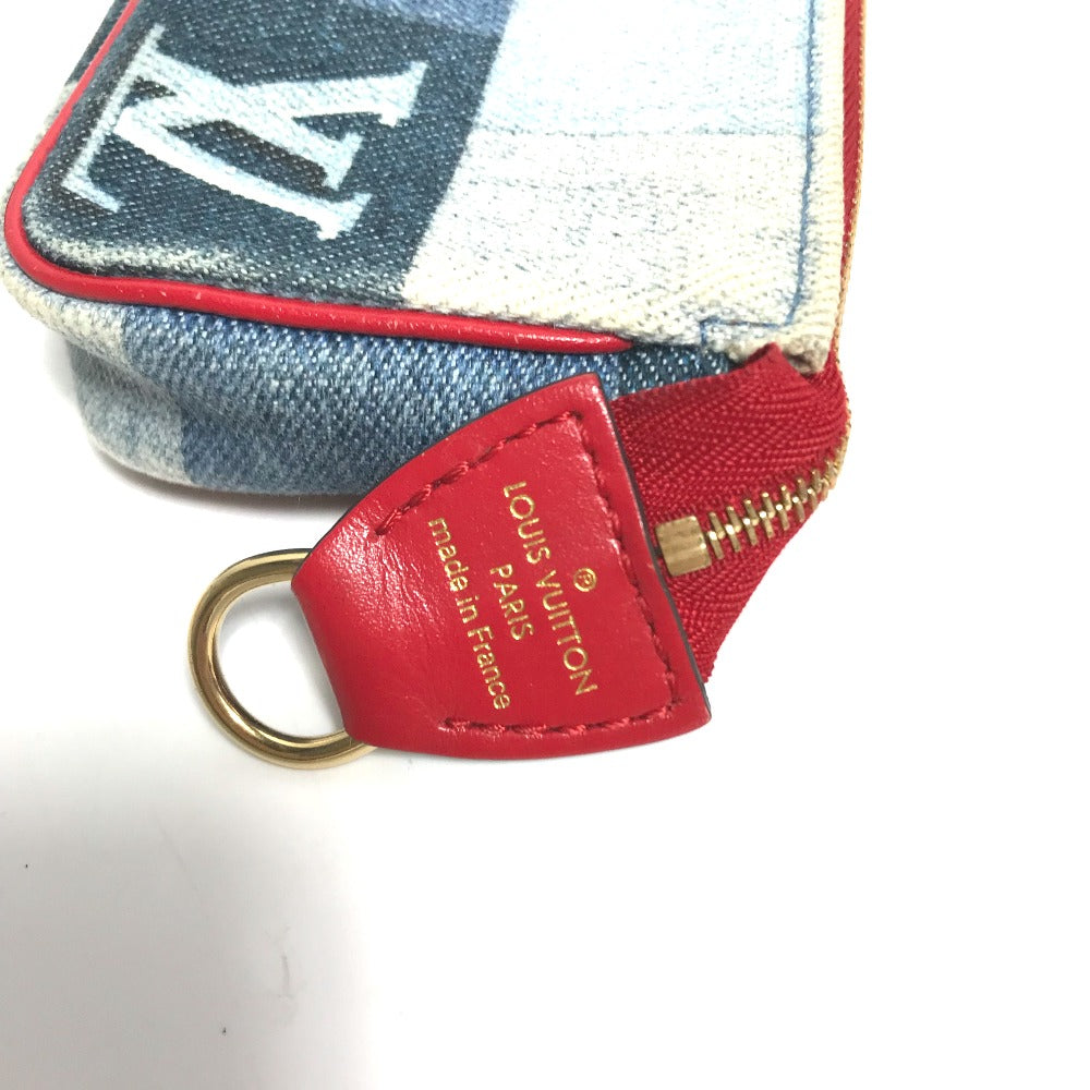 LOUIS VUITTON Coin case M68760 denim blue Monogram denim Micro pochette Accessoires Women Used