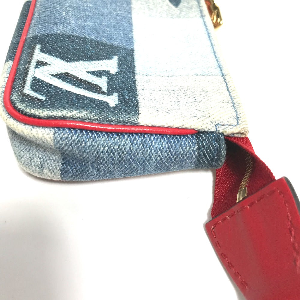 LOUIS VUITTON Coin case M68760 denim blue Monogram denim Micro pochette Accessoires Women Used