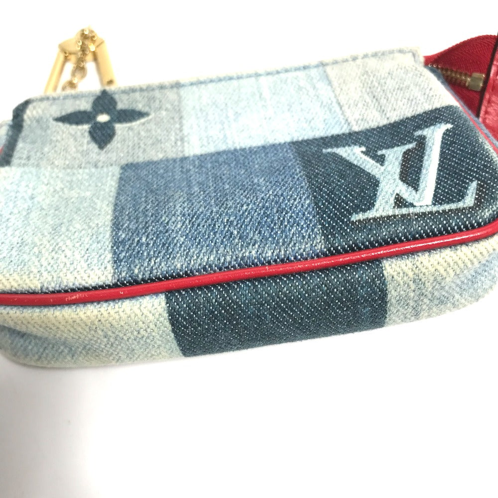 LOUIS VUITTON Coin case M68760 denim blue Monogram denim Micro pochette Accessoires Women Used