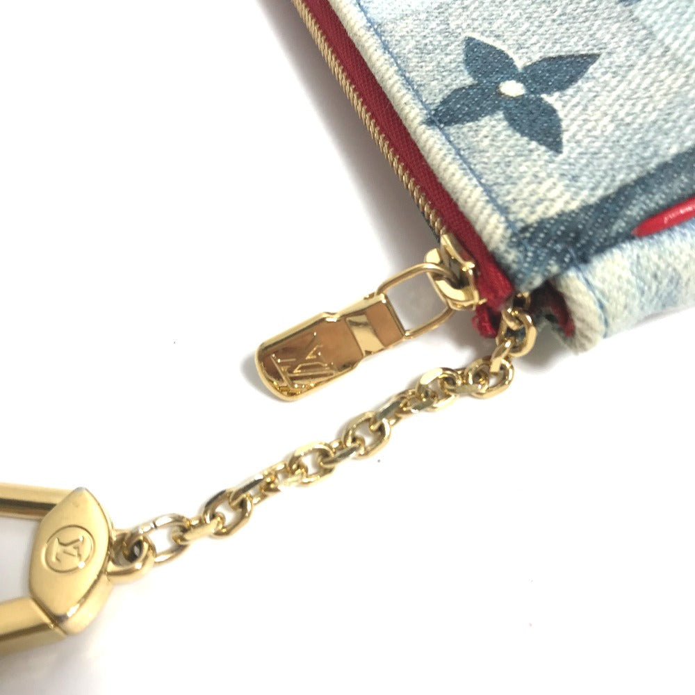 LOUIS VUITTON Coin case M68760 denim blue Monogram denim Micro pochette Accessoires Women Used