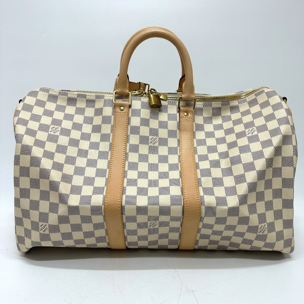 LOUIS VUITTON Boston Duffel bag N48223 Damier Azur Canvas white Damier Azur Keepall bandouliere 45