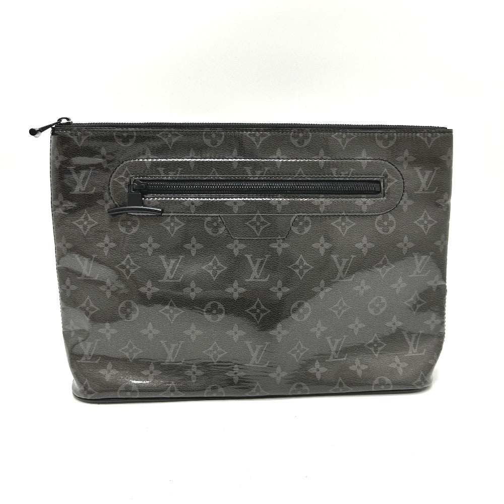LOUIS VUITTON Clutch bag M63373 Plastics black Monogram Eclipse Glaze Pochette Cosmos mens Used